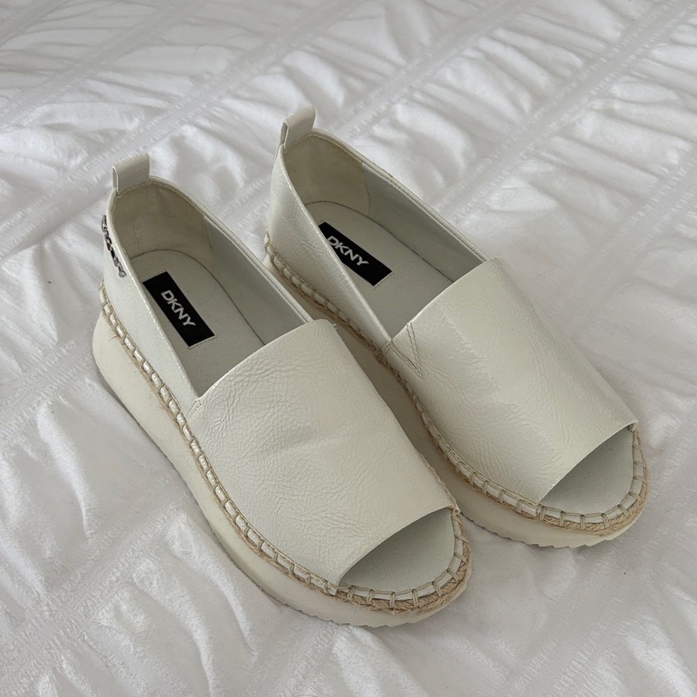 DKNY Cream Espadrille Slip-Ons